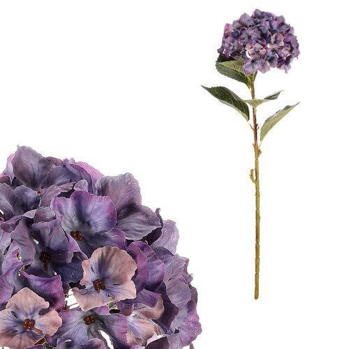 Hortensie albastră - floare artificială tăiată, 62cm