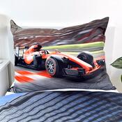 Formule 3D effect mikroszálas ágyneműhuzat, piros, 140 x 200 cm, 70 x 90 cm