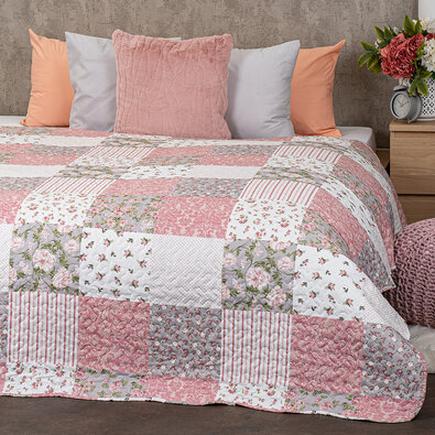 4Home Prekriv za posteljo Pink Rose Patchwork, 220 x 240 cm