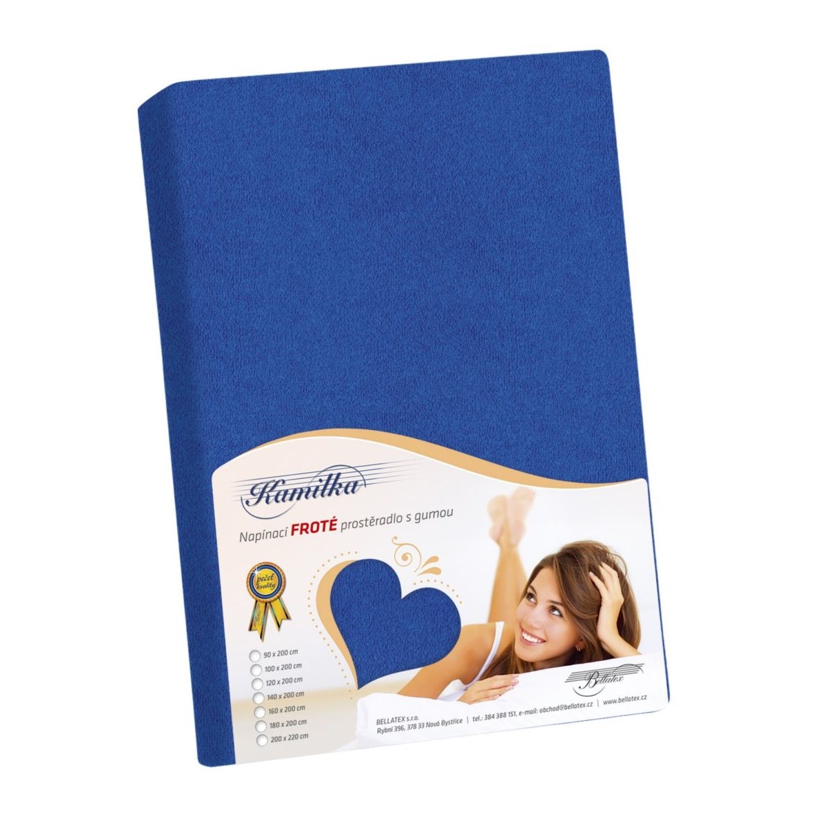 Bellatex Froté prestieradlo Kamilka tmavomodrá, 90 x 200 cm