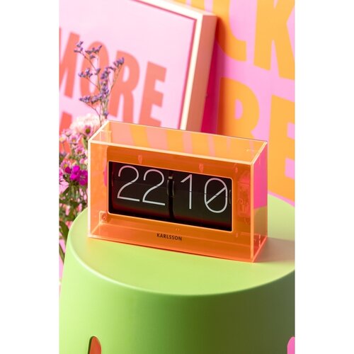 Karlsson 5976OR designové nástěnné/stolní překlápěcí hodiny oranžová, 21 cm - thumb (3)
