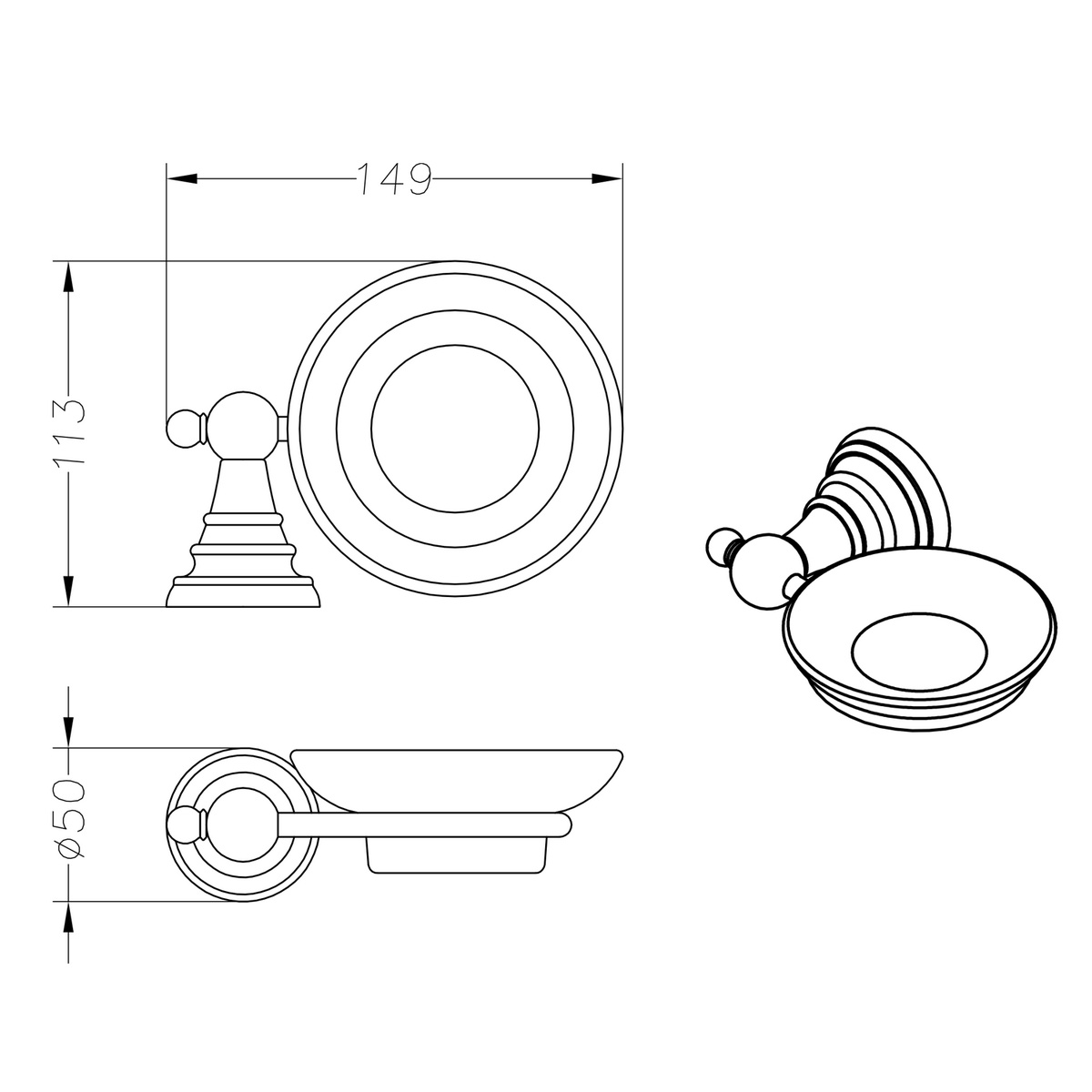 SAPHO 1317-02 Diamond szappantartó, króm termék 2. képe