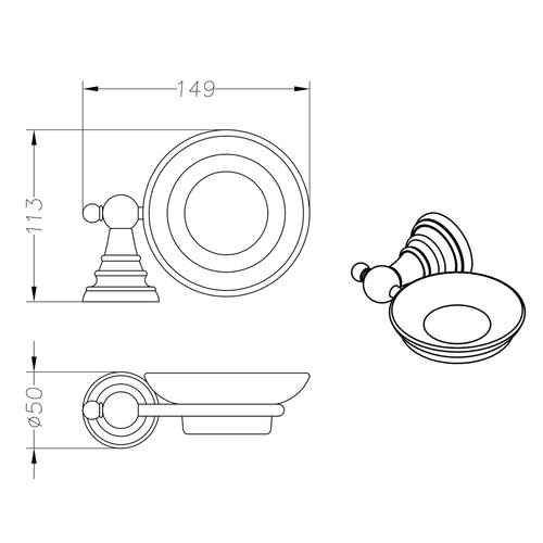 Suport de săpun SAPHO 1317-02 Diamond,crom