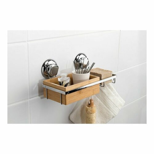 Compactor Bambusová polička s držákem na mýdloBestlock SPA Bamboo, 27,3 x 15 x 13,5 cm