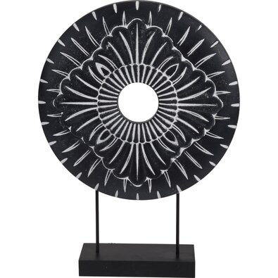 Kovová africká dekorácia Nange čierna, pr. 29 cm