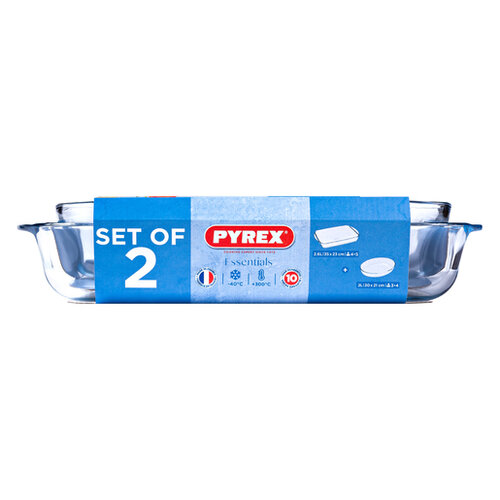 Pyrex üveg sütőedény készlet 2 db, 2,7 l + 2,2 l