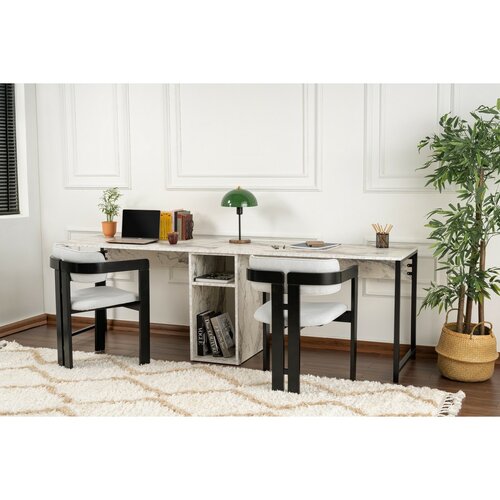 Pracovný stôl Twin Freesia Marble and Black