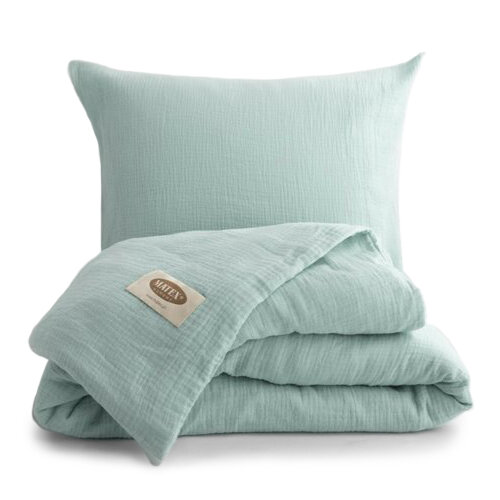 MATEX Mušelínové obliečky tyrkysová, 140 x 200 cm, 70 x 90 cm