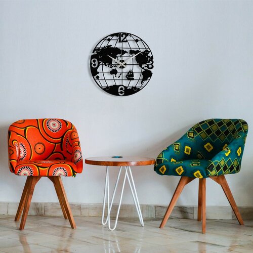 Nástenné hodiny World S018 Black , 48 x 48 cm