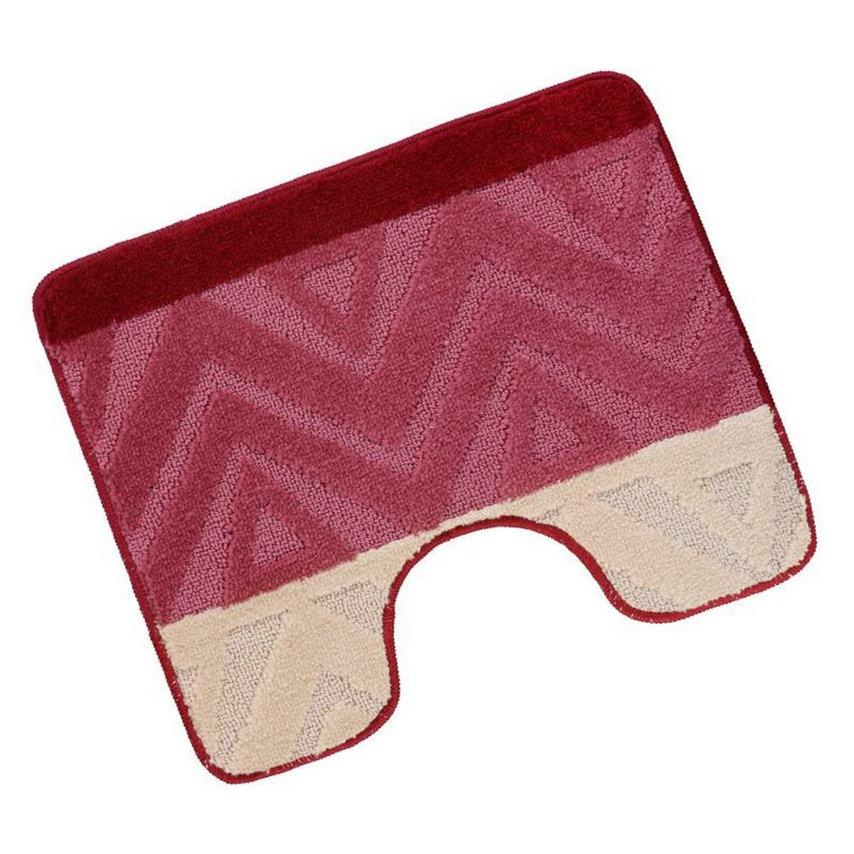 Bellatex Koupelnová předložka Bany bez výkrojem Chevron burgundy, 60 x 50 cm