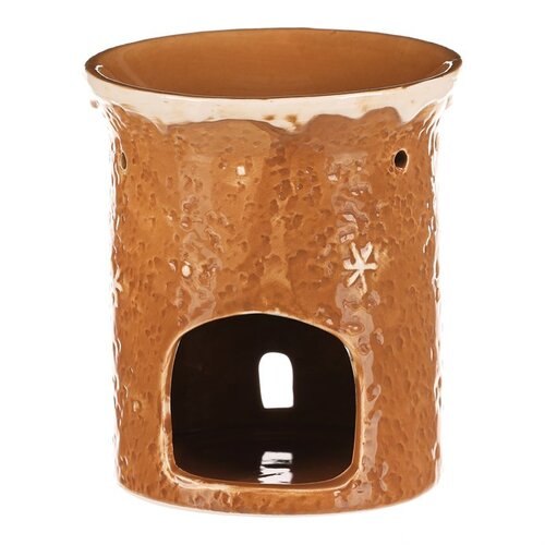 Keramická aroma lampa perníkový domek, hnědá