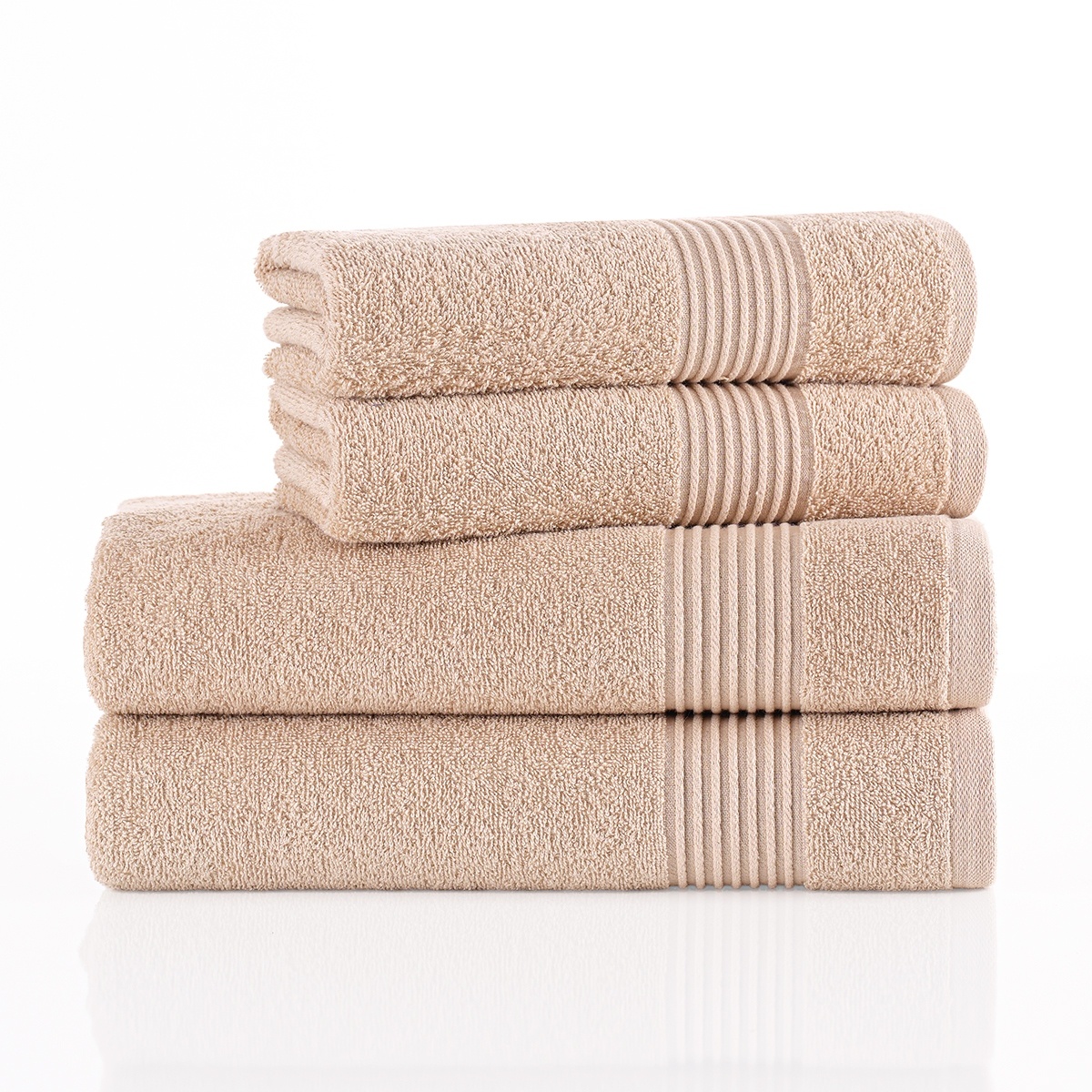 Fotografie 4Home Sada osušek a ručníků Comfort béžová, 2 ks 70 x 140 cm, 2 ks 50 x 100 cm
