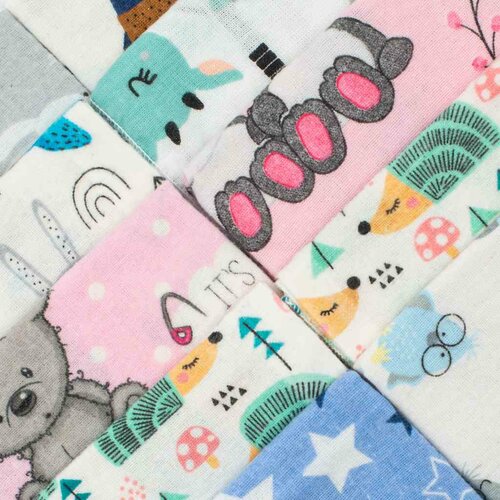 New Baby Flanelové plenice s potiskom Standard, 70x 80 cm, set 10 kosov