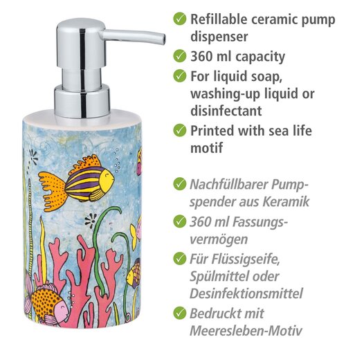 Wenko Keramický dávkovač mydla Ocean Rollin Art, 360 ml