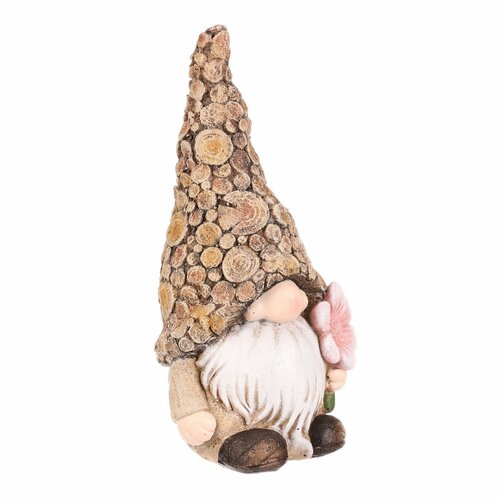 Ozdoba ogrodowa Skrzatek kwiat, 11 x 9 x 21 cm,żywica poliestrowa