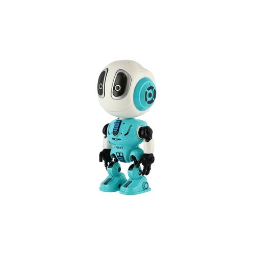 Teddies Robot ECHO opakující věty, 12 cm, kov, se zvukem a světlem