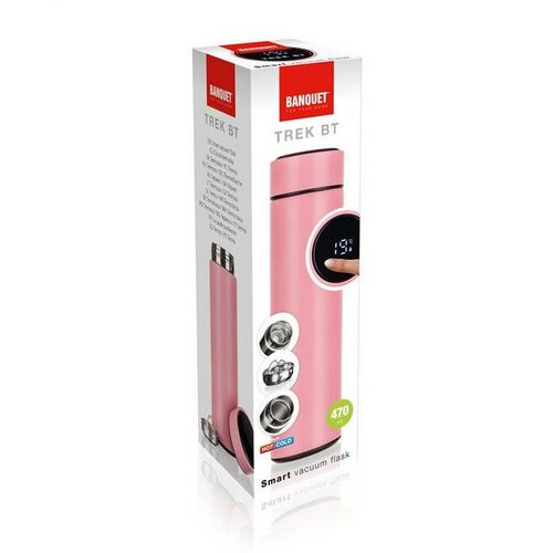 Banquet Pametna termo steklenica Trek BT 470 ml,roza