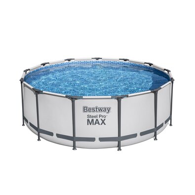Bestway Steel Pro MAX föld feletti medence, szürke, átmérő 396 cm, magas 122 cm