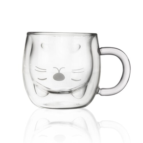 Orion Mug z dvojno steno iz stekla Cat, 300 ml