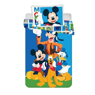 Detské bavlnené obliečky do postieľky Mickey and Friends baby, 100 x 135 cm, 40 x 60 cm