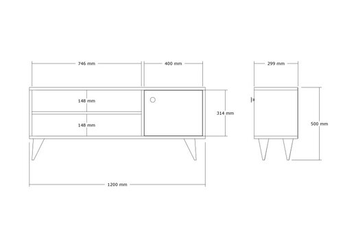 Jena Atlantic Pine Black TV-állvány