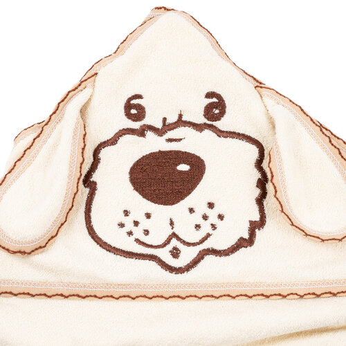 Neu Baby Kaputzenbadetuch Hund Beige, 80 x 80 cm