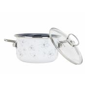 Belis Smaltált fazék fedővel Premium, fehér, 18cm, 2,2 l