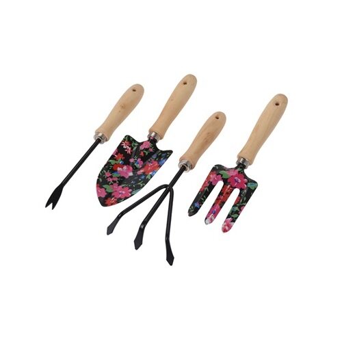 Set scule de grădinărit Flower Tools, negru, 4 buc.