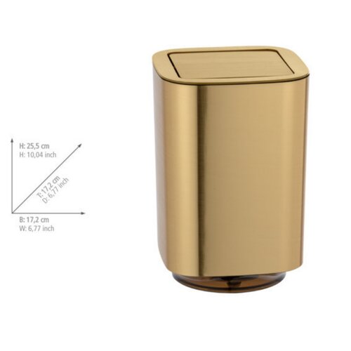 Wenko Coș de gunoi cu capac basculant Auron 5,5 l, auriu