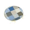 Bellatex Sedák Adéla okrogel gladek Patchworkmodra 40 x 40 cm