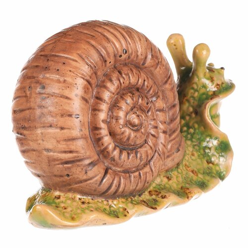 Zahradní dekorace Šnek světle hnědá, 16 x 7 x 10 cm, keramika