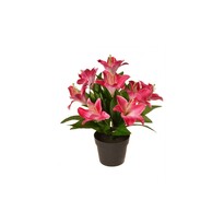 Mű liliom rózsaszín cserépben, 30 cm