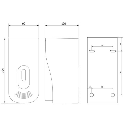 AQUALINE 1319-74 Emiko dozirnik za tekoče milo,stenski 400 ml, bel