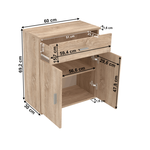 Schrank ADELI Typ 2, Eiche Sonoma