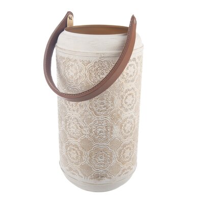 InDecor Kovový svícen Mandala béžová, 15 x 15 x 27cm