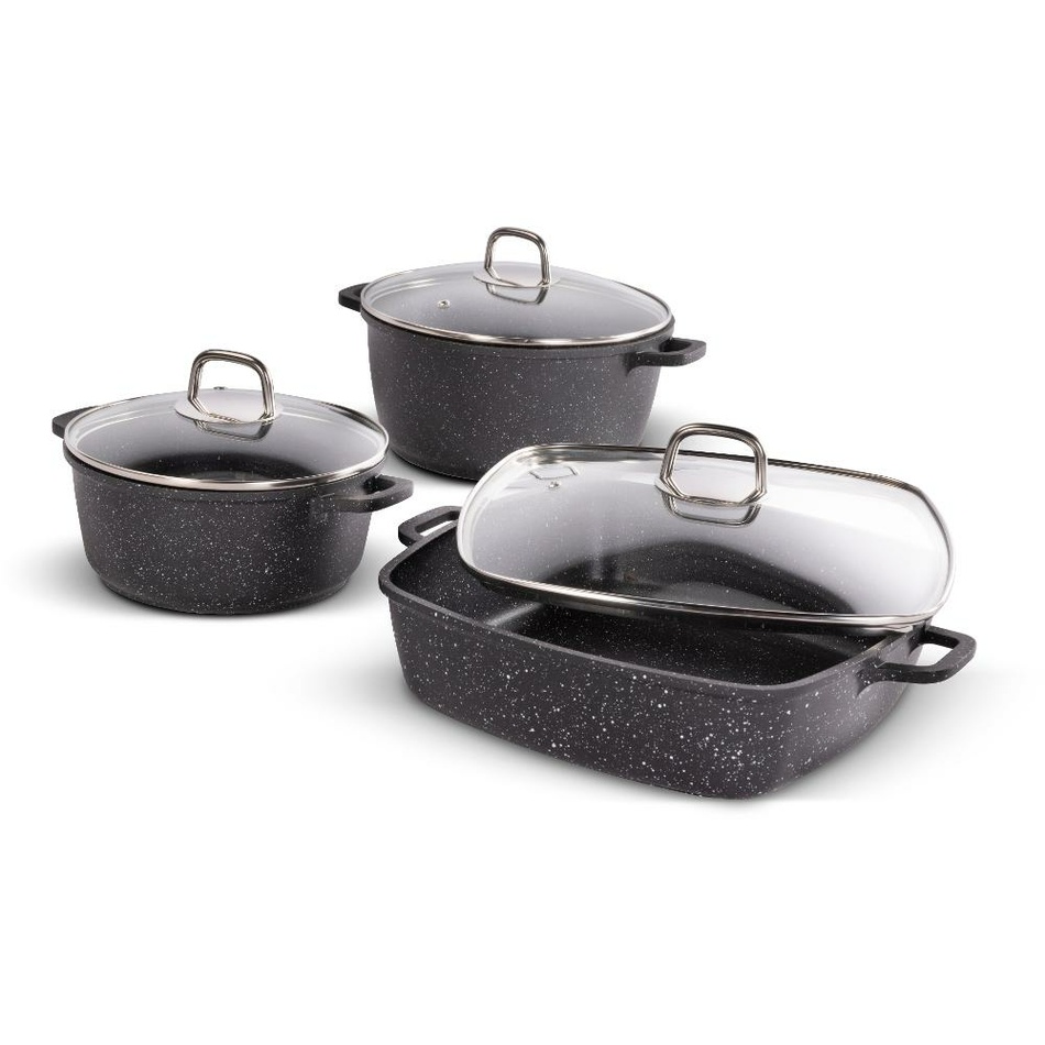 Lamart LT1287 6-częściowy zestaw naczyń Cast,czarny