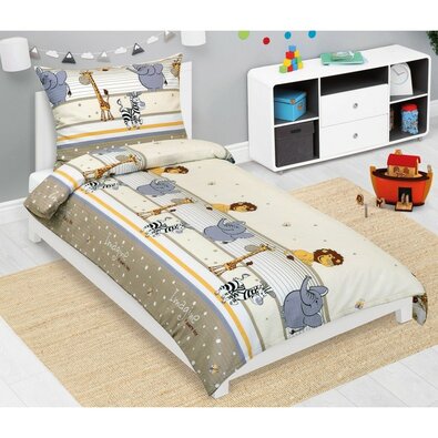 Bellatex Otroška krep posteljnina Safari bež, 140 x 200, 70 x 90 cm