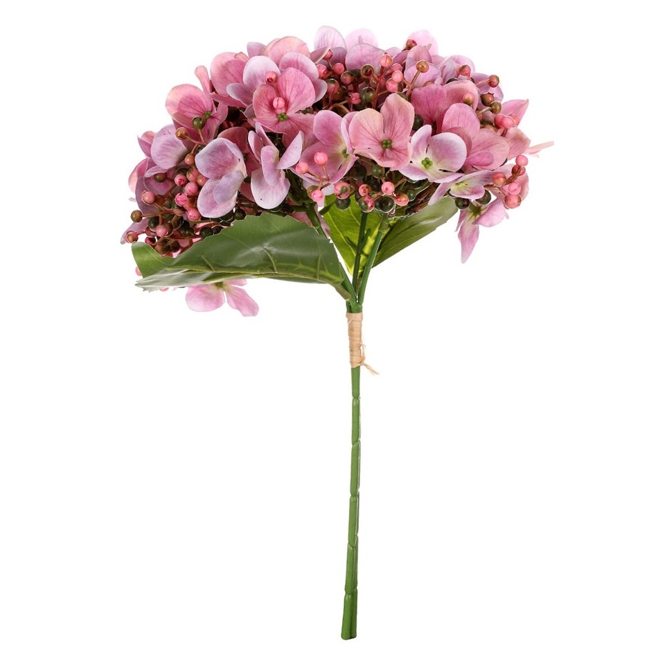 Levně Umělý puget hortenzií, 20 x 35 x 20 cm, růžová