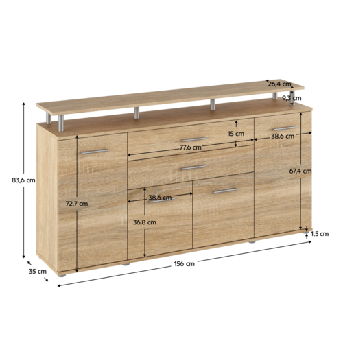 Skříňka HANOLA, dub sonoma