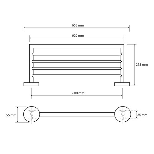 Suport toaletă SAPHO XR413 X-Round 65 cm,argintiu