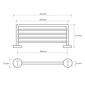SAPHO XR413 X-Round półka na ręczniki 65 cm, srebrny