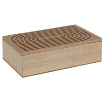 Cutie din lemn pentru pliculețe de ceai Ribbon, 24 x 7 x 16 cm, maro deschis