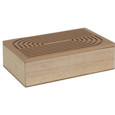Holzbox für Teebeutel Ribbon, 24 x 7 x 16 cm, Hellbraun