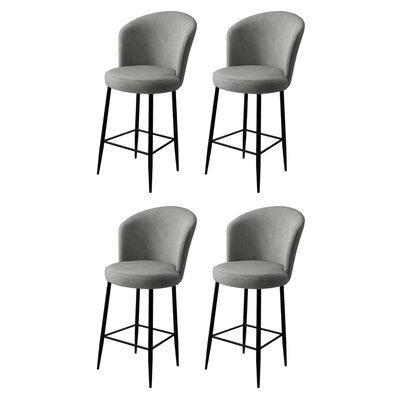 Barstuhl-Set Fora Grey and Black, 4 Stück