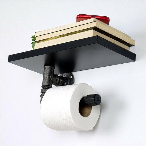 Тримач для туалетного паперу Boruraf 239, чорний/срібний