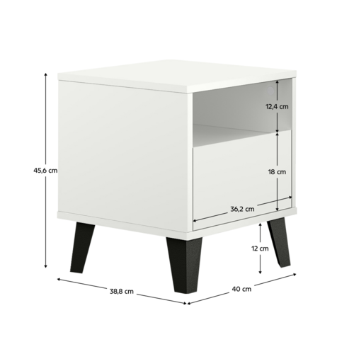 Noční stolek BOGAN 1S, bílá