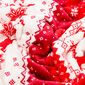 Rénszarvas bolyhos takaró, piros, 150 x 200 cm