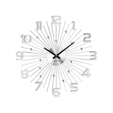 Nástenné hodiny Lavvu Crystal Sun LCT1150 strieborná, pr. 49 cm