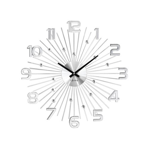 Zegar ścienny Lavvu Crystal Sun LCT1150 srebrny, śr. 49 cm