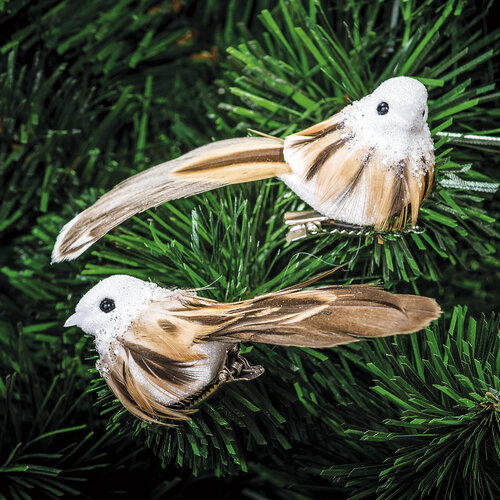 Dekoracja świąteczna ptaszek, brązowy